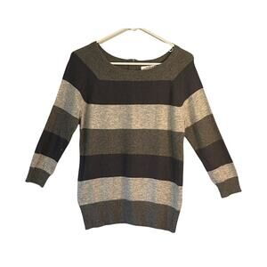 Kenar Angora Rabbit Hair Sweater Womens Stripe Y2K Soft Knit Top Size Medium